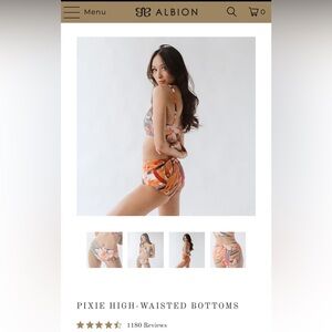 Albion Fit Pixie High-Waisted Swim Bottoms Size Small